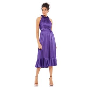 NWT Ieena for Mac Duggal Satin Sleeveless Midi Dress - size 2